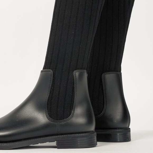 Givenchy Black Over-the-Knee Star & Stripe Sock Rain Boots - Picture 9 of 10